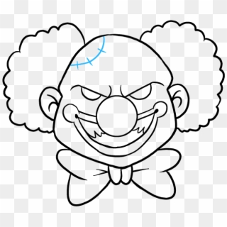 How To Draw Scary Clown - Draw A Scary Clown, HD Png Download