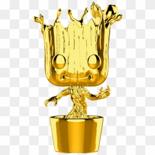 The First Ten Years Dancing Groot Gold Chrome Funko - Gold Groot Funko Pop, HD Png Download
