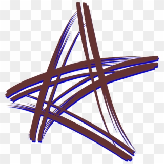 Brush, Five Point, Star, Cross - Brush Stroke Star Png, Transparent Png