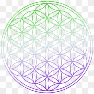 Green And Purple Flower Of Life - Flower Of Life Green, HD Png Download