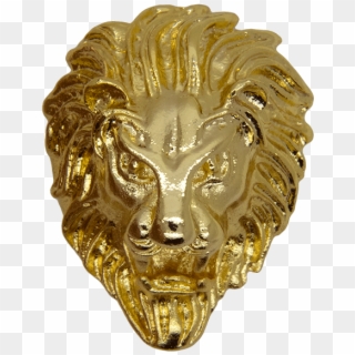 Lion's Head Brooch, Gold 3d - Antique, HD Png Download