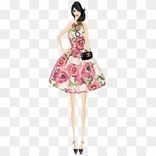 Fashion Clipart Mini Dress - Vector Girl Fashion Png, Transparent Png