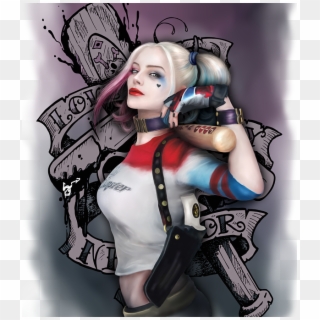Bleed Area May Not Be Visible - Harley Quinn Digital Art, HD Png Download