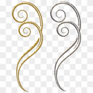 Gold And Silver Decorative Ornaments Png Clipart - Silver Swirl Png Clipart, Transparent Png