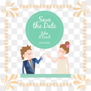 Cute Couple Wedding Invitation, Wedding, Wedding Invitation - Save The Date Couple Png, Transparent Png