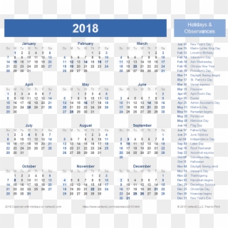 2018 Calendar Transparent Background - Calendar Holy Week 2019, HD Png Download