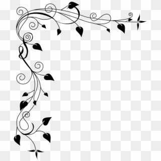 Christmas Lights Clip Art Black And White Border Hd - زخرفة نباتي, HD Png Download