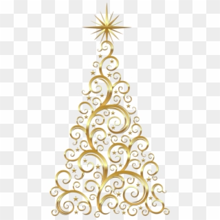 Christmas Tree Christmas Day - Gold Christmas Tree Clipart, HD Png Download
