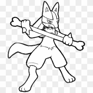 Lucario Drawing - Lucario Black And White, HD Png Download