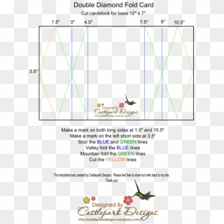 Best Wishes Double Diamond Shaped Card Tutorial With - Double Diamond Fold Card Template, HD Png Download