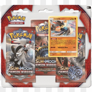 Details About Pokemon Sun & Moon Crimson Invasion 3-pack - Pokemon Crimson Invasion Booster 3 Pack, HD Png Download