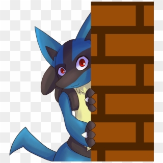 “ Commission For @double Fgc For Lucario Peeking Behind - Pokemon Peeking Png, Transparent Png
