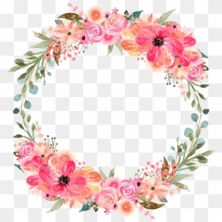 Watercolor Wreath - Watercolor Transparent Background Floral Clipart Png, Png Download