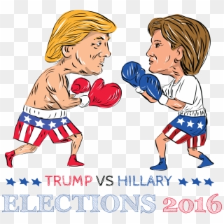 Clip Art Royalty Free President Of The United States - Trump V Hillary Boxing, HD Png Download