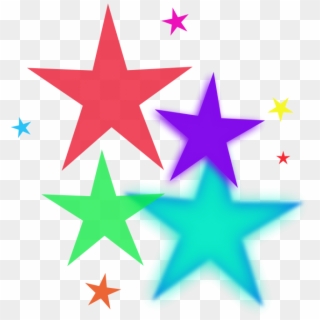 Black Shooting Star Png Png - Colorful Stars Clipart, Transparent Png