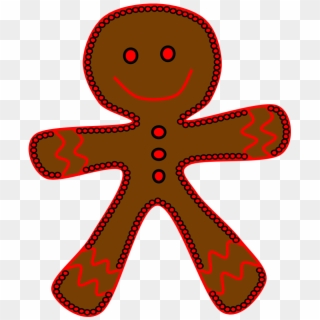 Gingerbread Man, Red Frosting, Png, Transparent Png