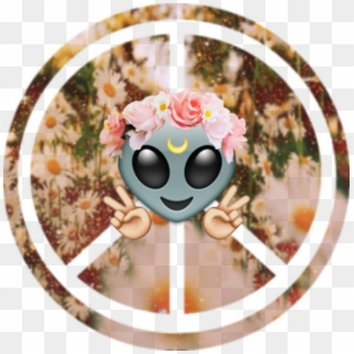 Flower Crown Tumblr Emoji Wallpaper Source - Peace Symbols, HD Png Download  - 593x594(#128041) - PngFind