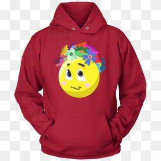 Emoji Flower Cute Face Emojis Flowery Crown Hoodie - T-shirt, HD Png Download