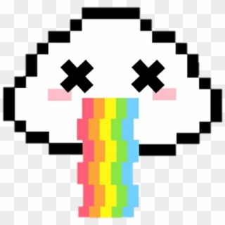 Funny Could Rainbow Colorful Cute Pixel Pixelart Emoji - Pixel Speech Bubble, HD Png Download