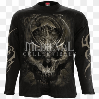 Women's Spiral Wolf Soul Longsleeve T-shirt , Png Download - Skull, Transparent Png