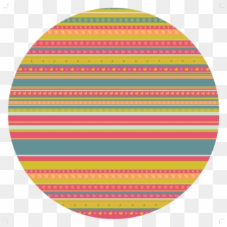 Ornamented Colorful Stripes Round Placemat - Circle, HD Png Download
