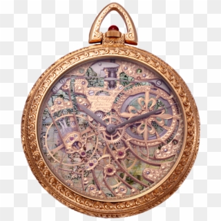Antique Vintage Pocket Watch With Map Png - Watch, Transparent Png