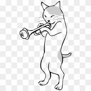 Big Image - Cat Playing Trumpet, HD Png Download