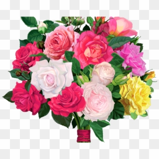 Bokeh Clipart Rose Bunch - Flowers Bouquet Png Transparent, Png Download
