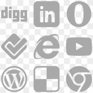 Social Media Icon In Style Simple Gray - Emblem, HD Png Download