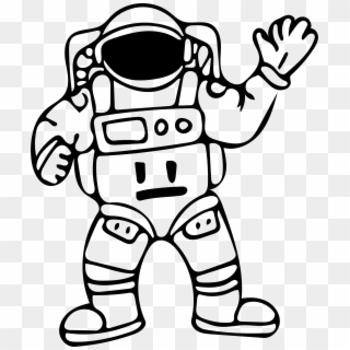 Big Image - Outline Image Of Astronaut, HD Png Download