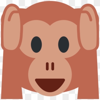 Monkey Covering Ears - Emojis De Twitter Mono, HD Png Download