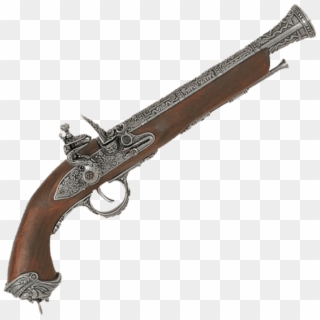 18th Century Italian Flintlock Pistol Pewter - Pirate Pistol, HD Png Download