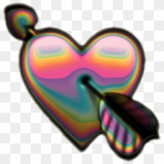 Holo Holographic Heart Hearts Arrow Emoji Iridescent, HD Png Download