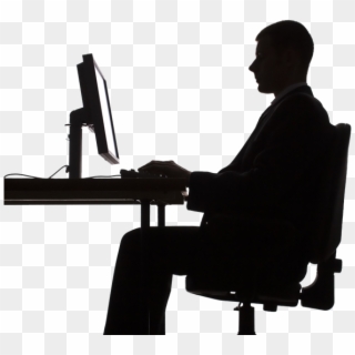 Shutterstock - Silhouette At A Desk, HD Png Download