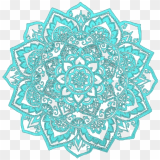 Ftestickers Pattern Lace Teal Blue - Mandala, HD Png Download