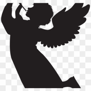 Angel Silhouette Images - Angel Blowing Trumpet Png, Transparent Png