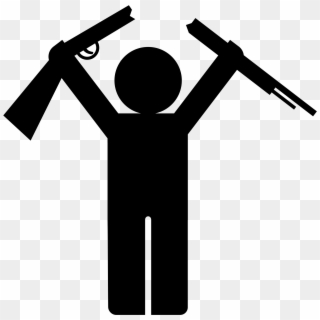 Big Image - Stick Figure With A Gun, HD Png Download