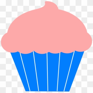 Cartoon Cupcake Clipart - Cupcake Clipart Blue And Pink, HD Png Download