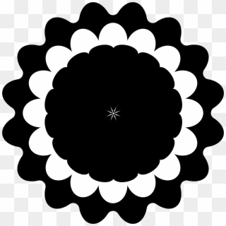 White Flower Clipart Icon - Flower Icon Black And White Png, Transparent Png