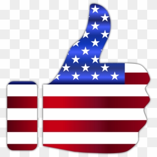 Usa Flag Star Black And White Clipart - American Flag Thumbs Up, HD Png Download