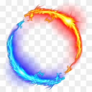 Dragon Fire Ice Light Circle Yellow Blue Magic Ftestick - Circle Of Fire Png, Transparent Png