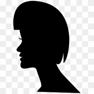 Female Short Hair On Head Silhouette Comments - Male Head Profile Silhouette, HD Png Download