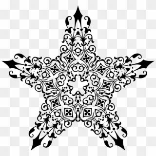 Picture Royalty Free Divider Design Clipart - Decorative Star Black And White, HD Png Download