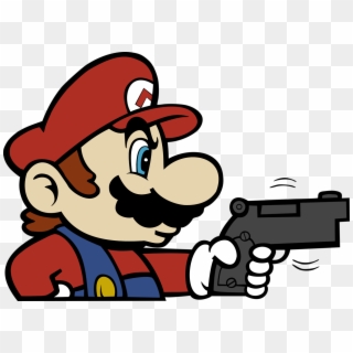 “heres Hi-res Mario Holding A Gun ” - Mario Holding Gun, HD Png Download