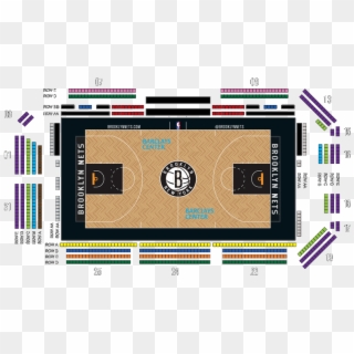 Courtside Seating Map - Brooklyn Nets Courtside Map, HD Png Download