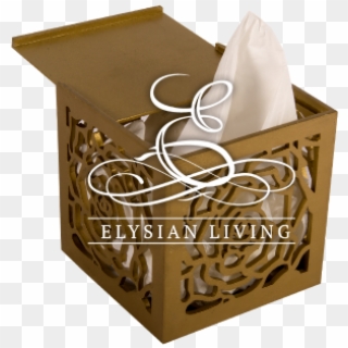 Golden Tissue Box - Box, HD Png Download