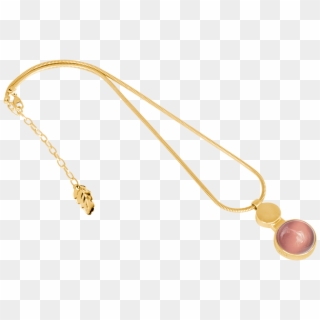 Ioaku Moon Amulet Necklace 45 Gold Light Pink - Gold, HD Png Download