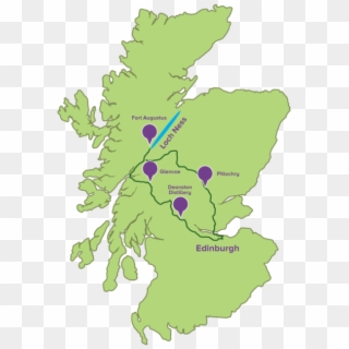 The Hair Coo's Loch Ness Tour Map From Edinburgh - Loch Ness On Map, HD Png Download