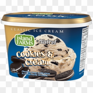 Chunky Cookies In Creamy Vanilla Ice Cream - Island Farms, HD Png Download