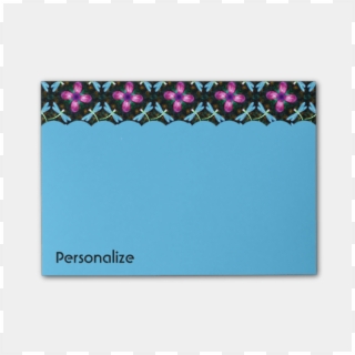 Neon Dragonflies Pink Flower Black Shimmer Pattern - Greeting Card, HD Png Download